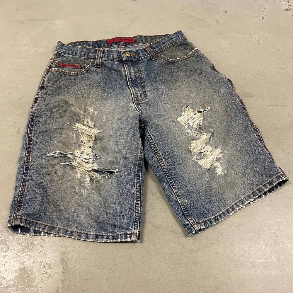 Vintage Y2K thrashed u.s. polo assn. Jean shorts 31